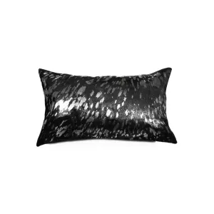 Silver Acid Wash on Black Cowhide Pillow storage cart, utility cart