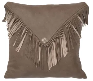 Silver Fox Fringed Leather Pillow pillow inserts, mattress pad