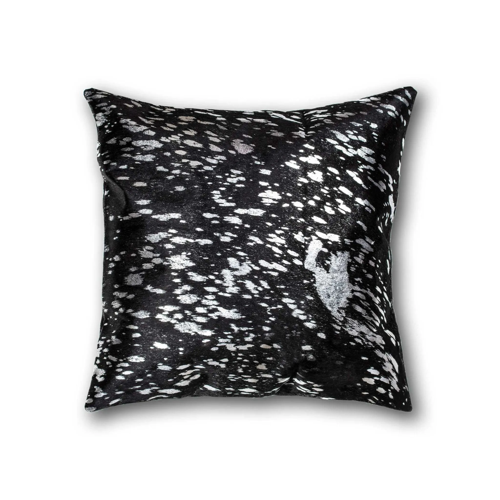 Silver Metallic on Black Cowhide Pillow storage cart, utility cart