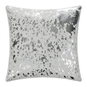 Silver Metallic on Off-White Cowhide Pillows storage cart, utility cart