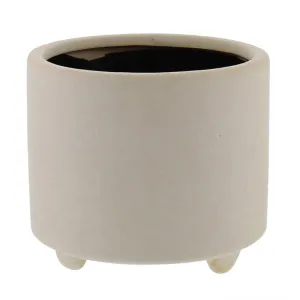 Simon Footed Planter, Ceramic, White - Sm - Matte White Vase,Ceramic Vase