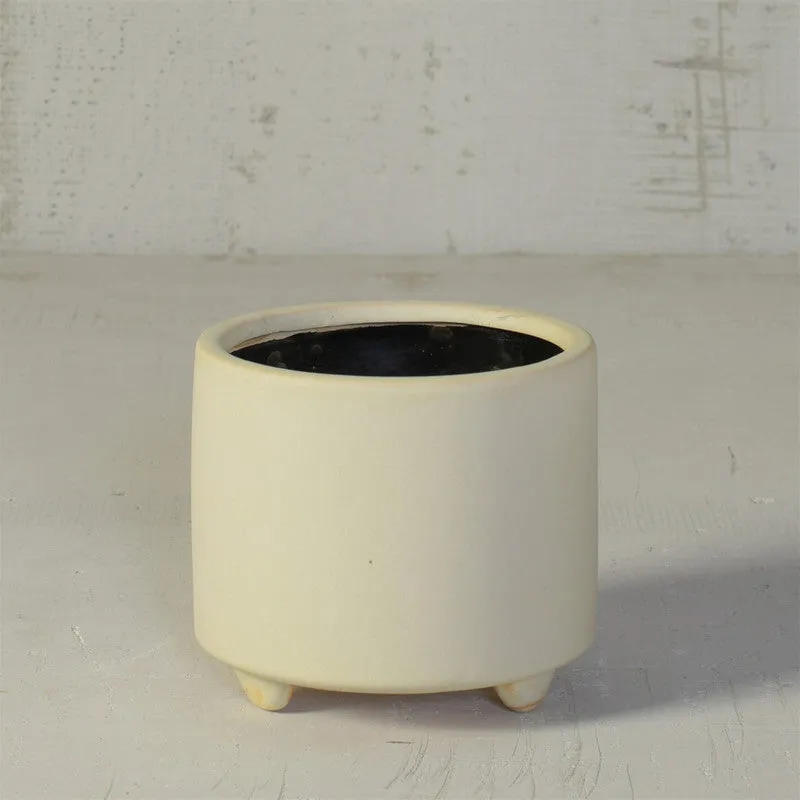 Simon Footed Planter, Ceramic, White - Sm - Matte White