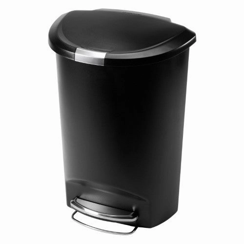 simplehuman Semi-Round Plastic Step 13 Gallon Trash Can