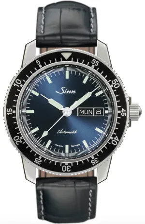 Sinn Watches Sinn 104 St Sa I B Alligator Black White Stitch Watch