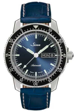 Sinn Watches Sinn 104 St Sa I B Alligator Blue White Stitch Watch