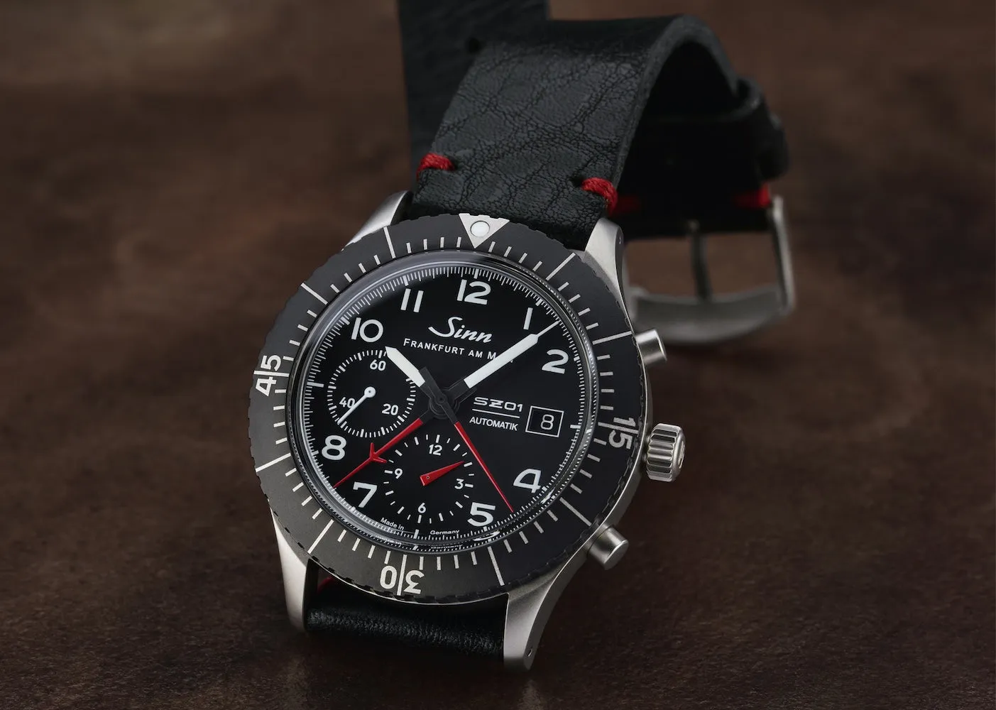 Sinn Watches Sinn 156.1 Vintage Black With Red Seam Watch