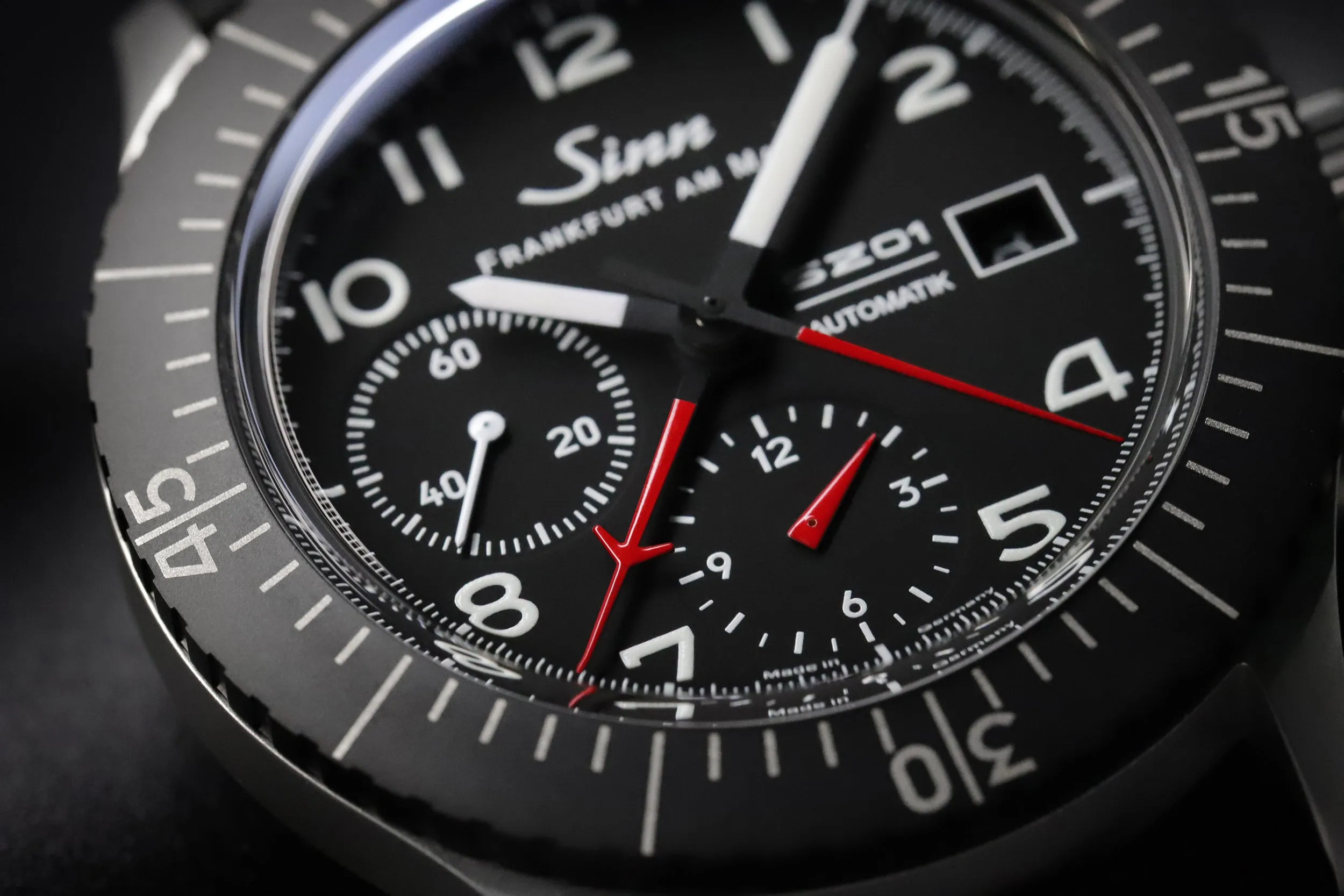 Sinn Watches Sinn 156.1 Vintage Black With Red Seam Watch