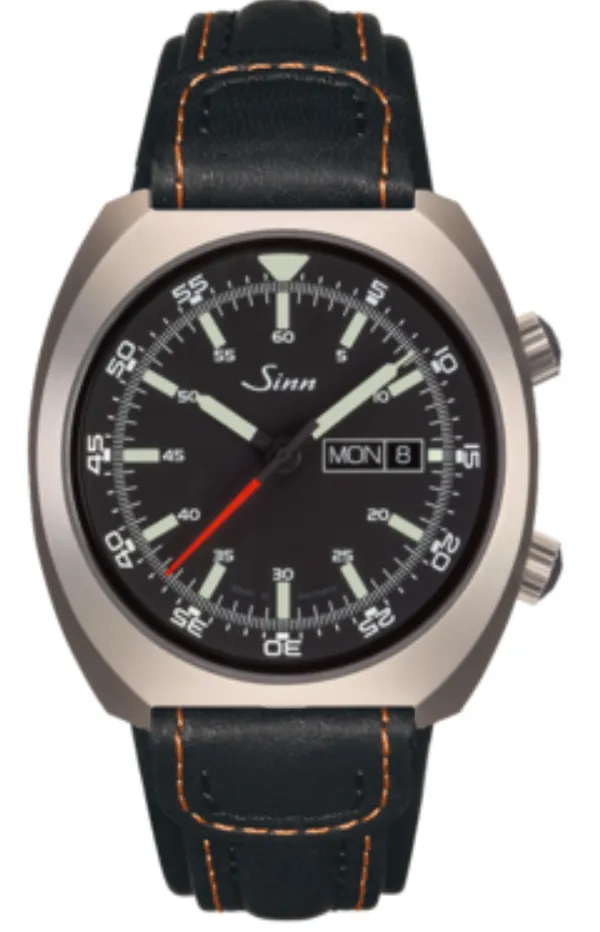 Sinn Watches Sinn 240 St Cowhide Black With Orange Watch