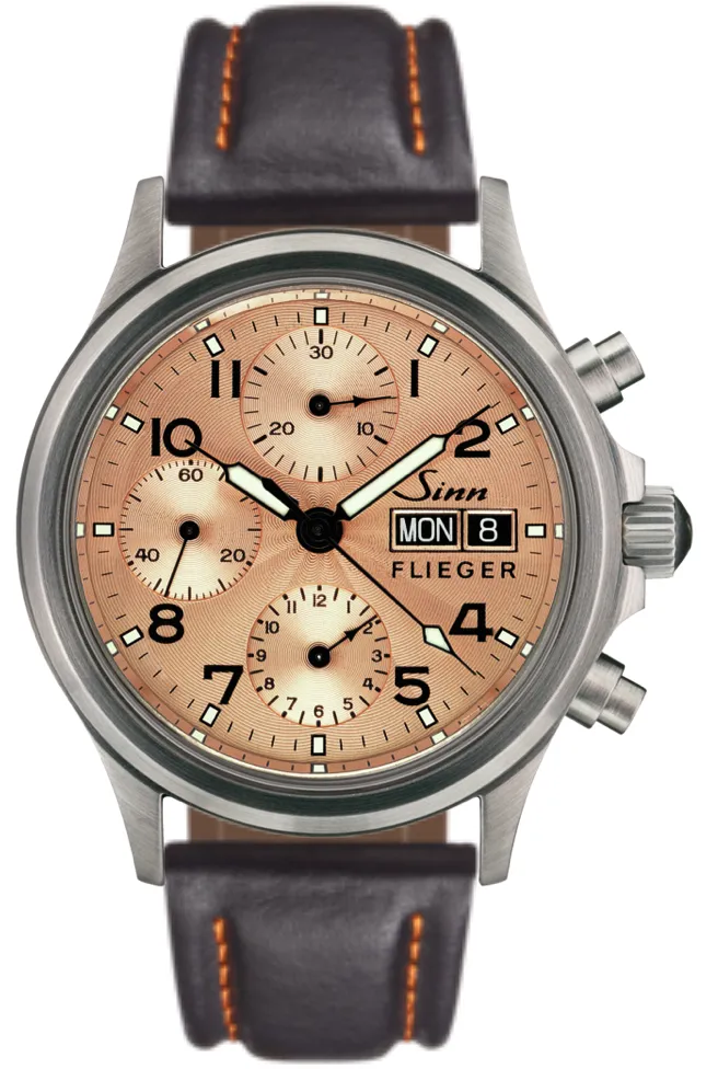 Sinn Watches Sinn 356 Sa Pilot II Black Leather Orange Stitch Watch