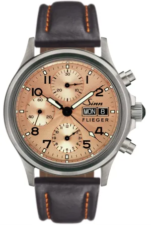 Sinn Watches Sinn 356 Sa Pilot II Black Leather Orange Stitch Watch