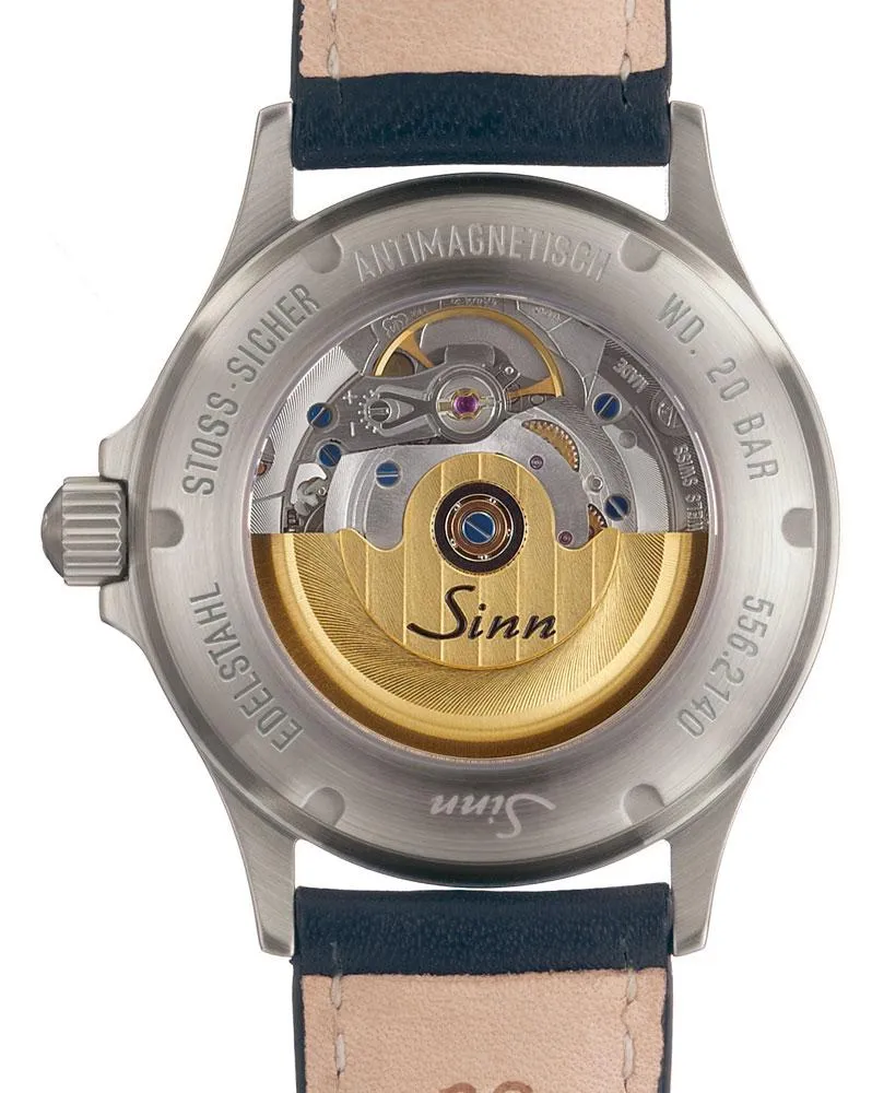 Sinn Watches Sinn 556 I Mother of Pearl S Grey Alcantara Leather Strap Watch