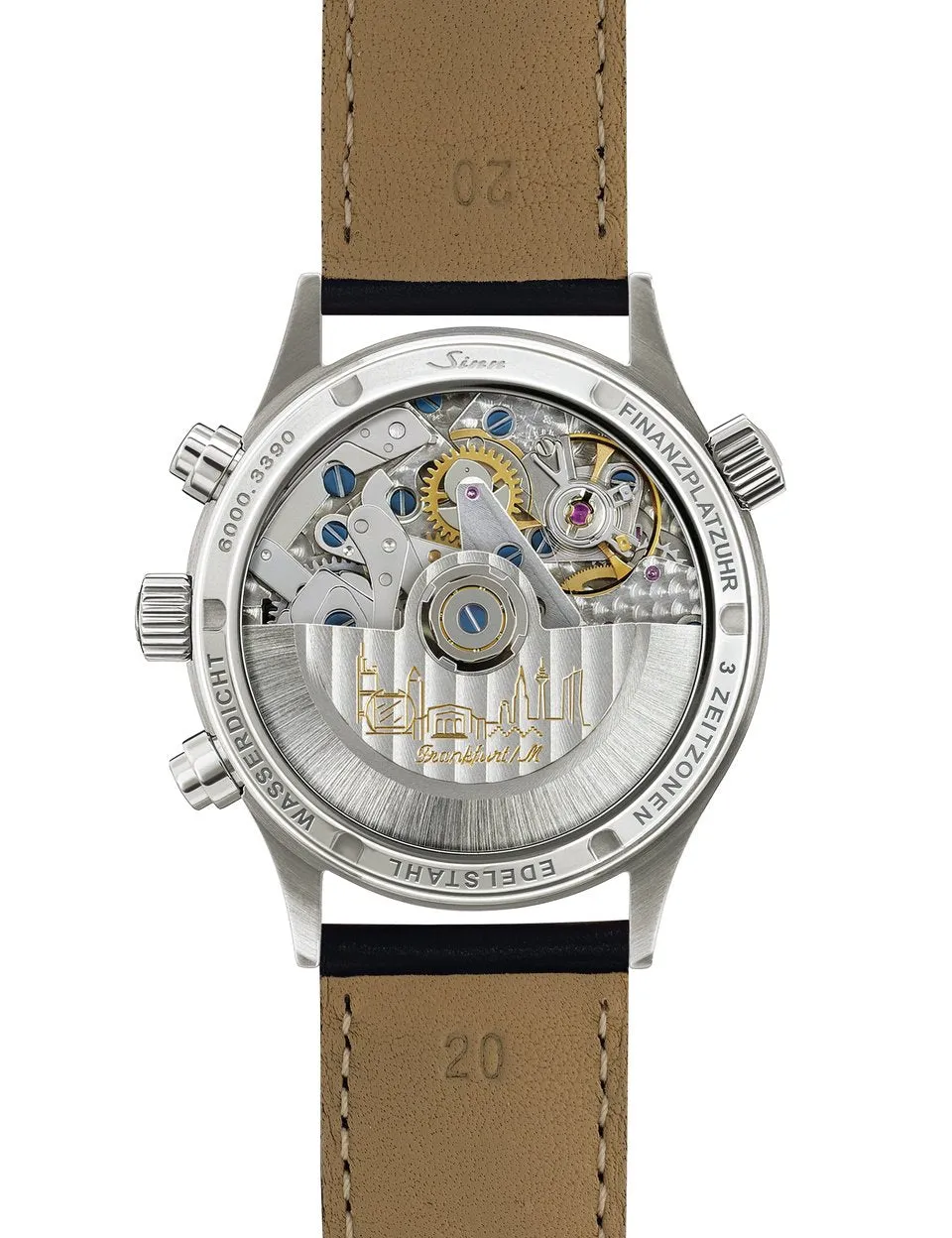 Sinn Watches Sinn 6000 Finance Center Bracelet-Leather Watch