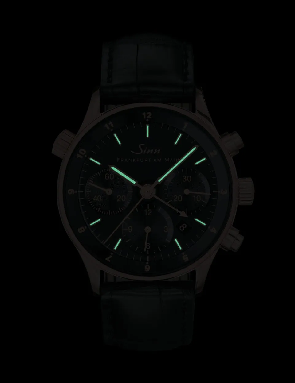 Sinn Watches Sinn 6000 Finance Center Rose Gold Leather Watch