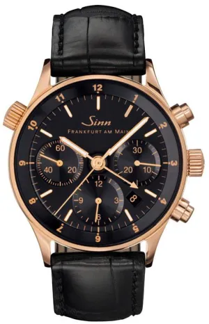 Sinn Watches Sinn 6000 Finance Center Rose Gold Leather Watch