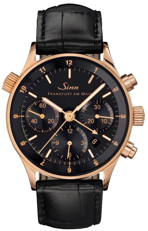Sinn Watches Sinn 6000 Finance Center Rose Gold Leather Watch