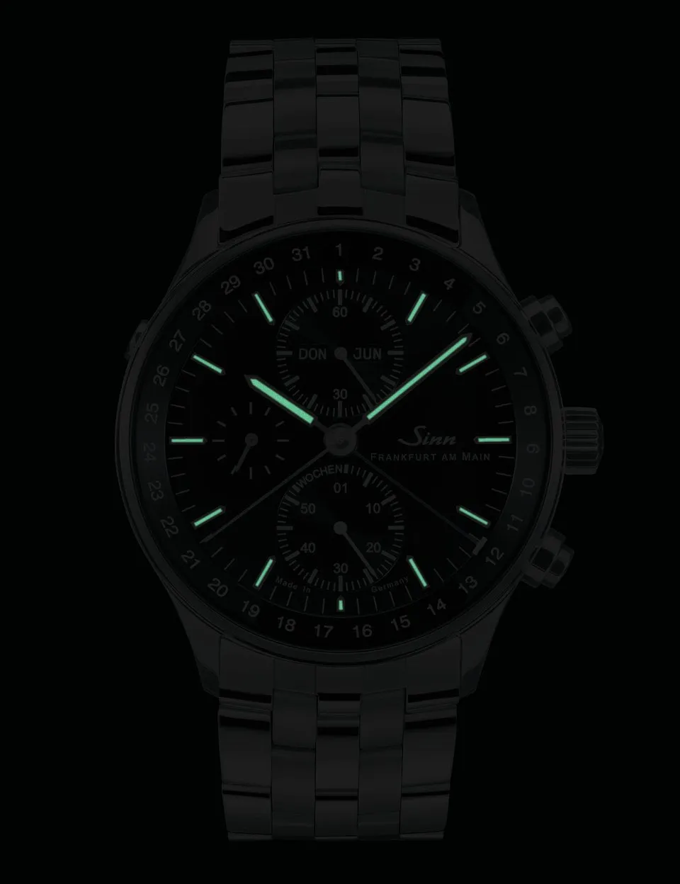 Sinn Watches Sinn 6052 Finance District Bracelet-Leather Watch