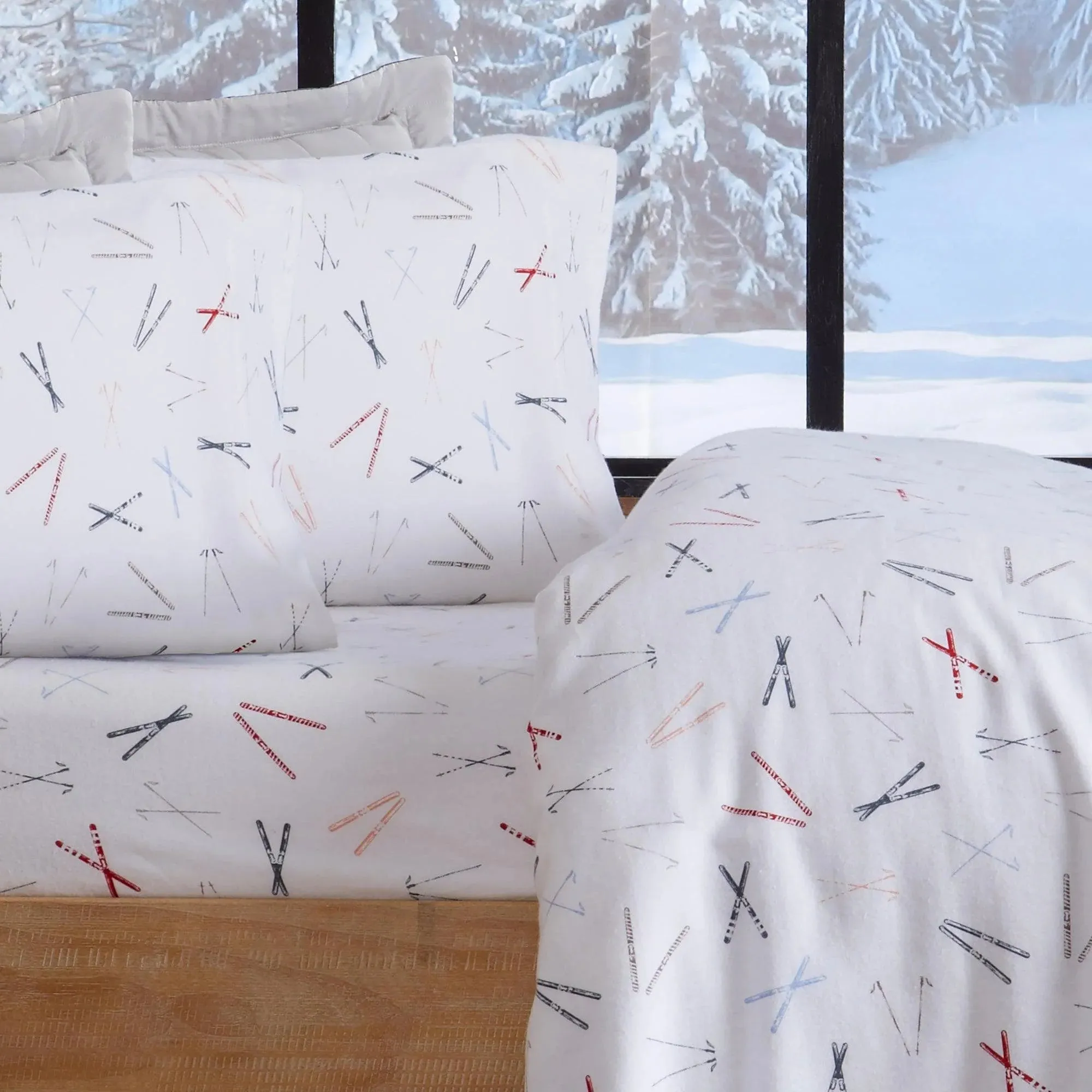 Ski Time Cotton Sheet Set
