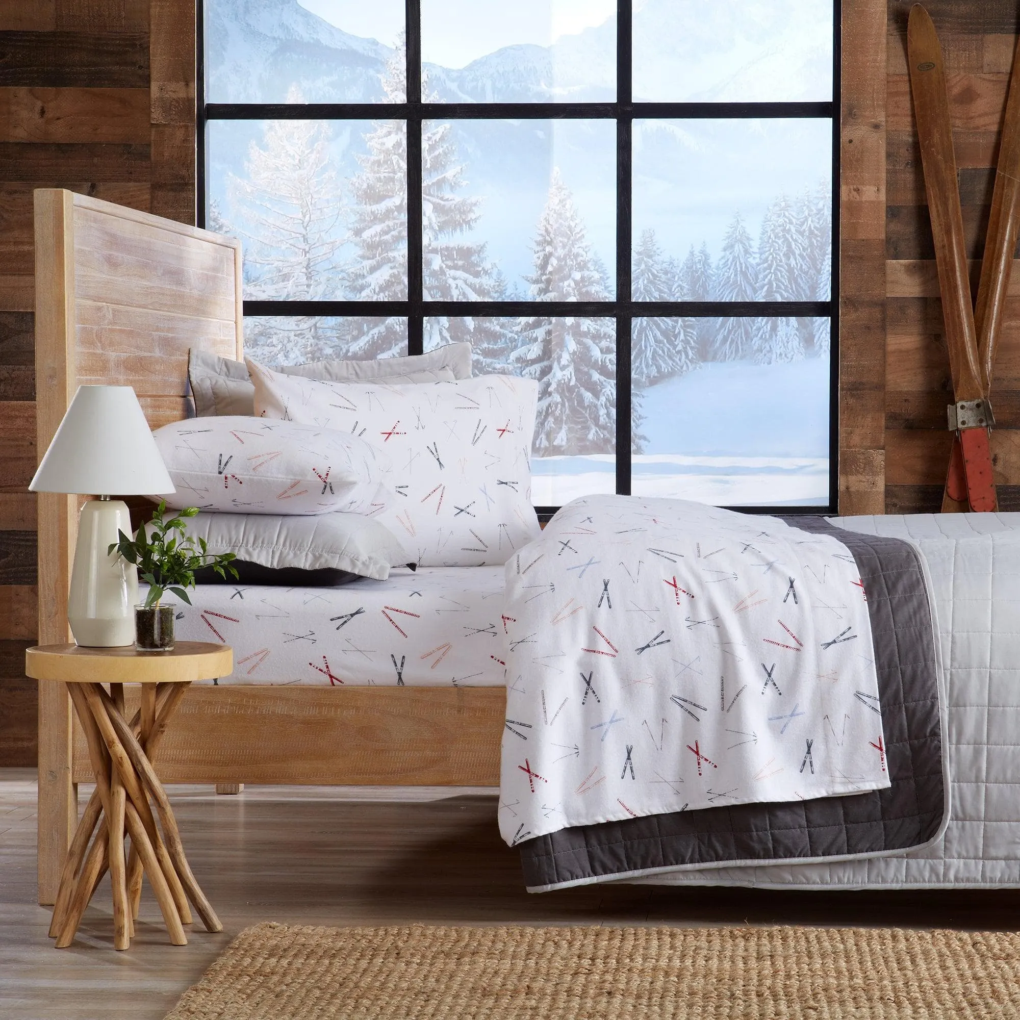 Ski Time Cotton Sheet Set