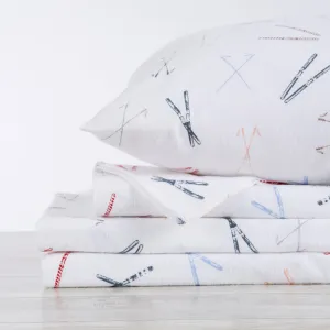 Ski Time Cotton Sheet Set shower bench, bathroom seat