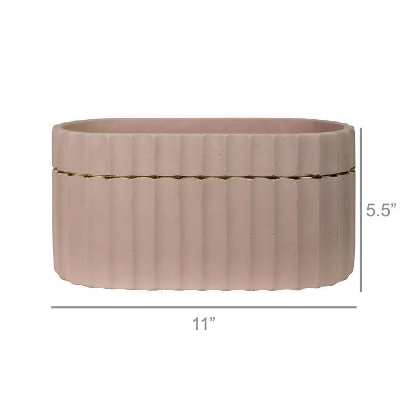 Skylar Oval Vase, Cement, Clay & Gold