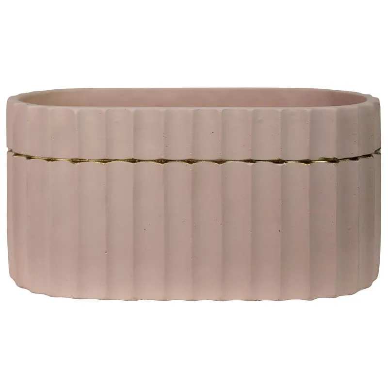 Skylar Oval Vase, Cement, Clay & Gold Vase,Ceramic Vase