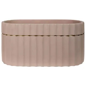Skylar Oval Vase, Cement, Clay & Gold Vase,Ceramic Vase