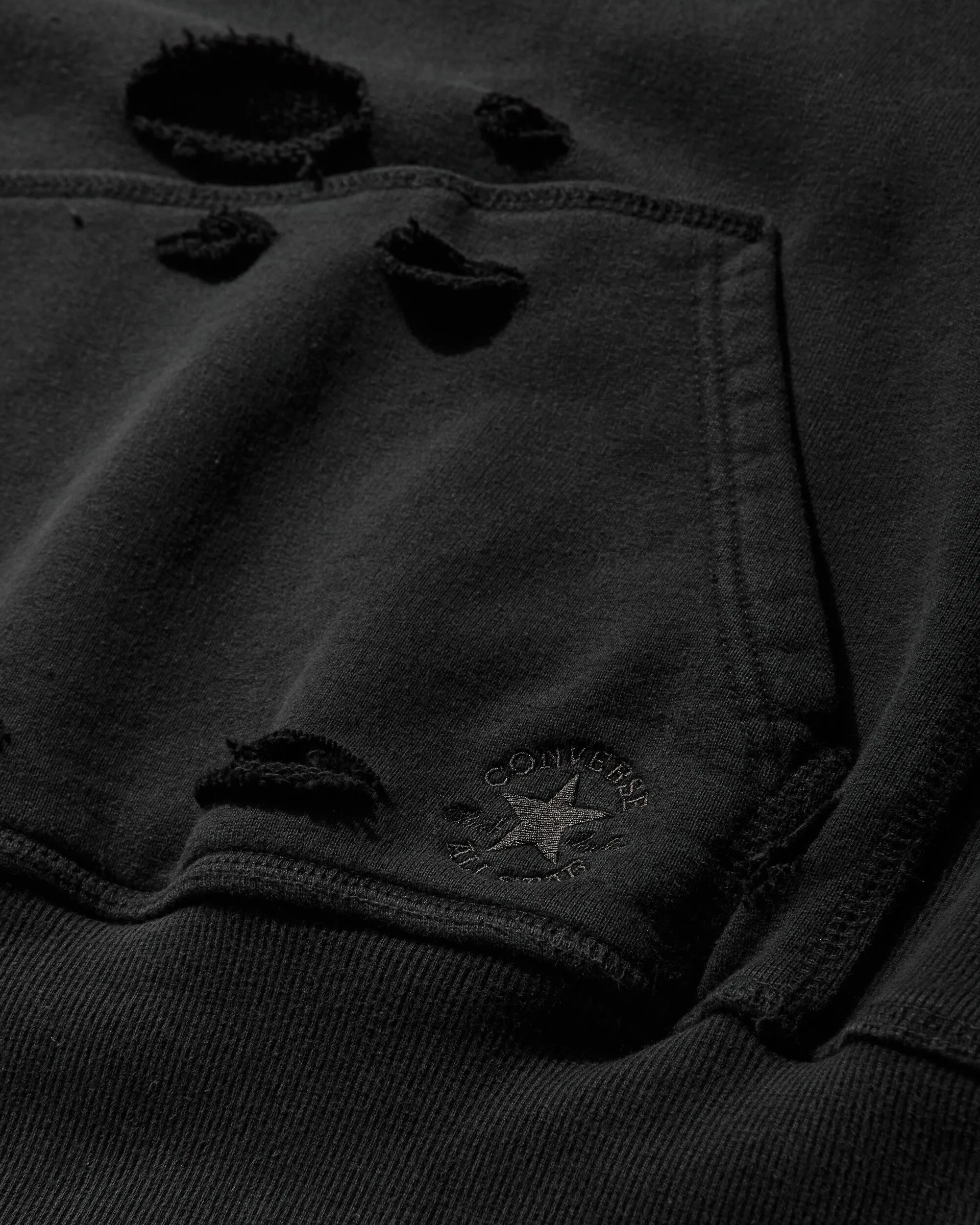 Slam Jam Destroyed Hoodie Black