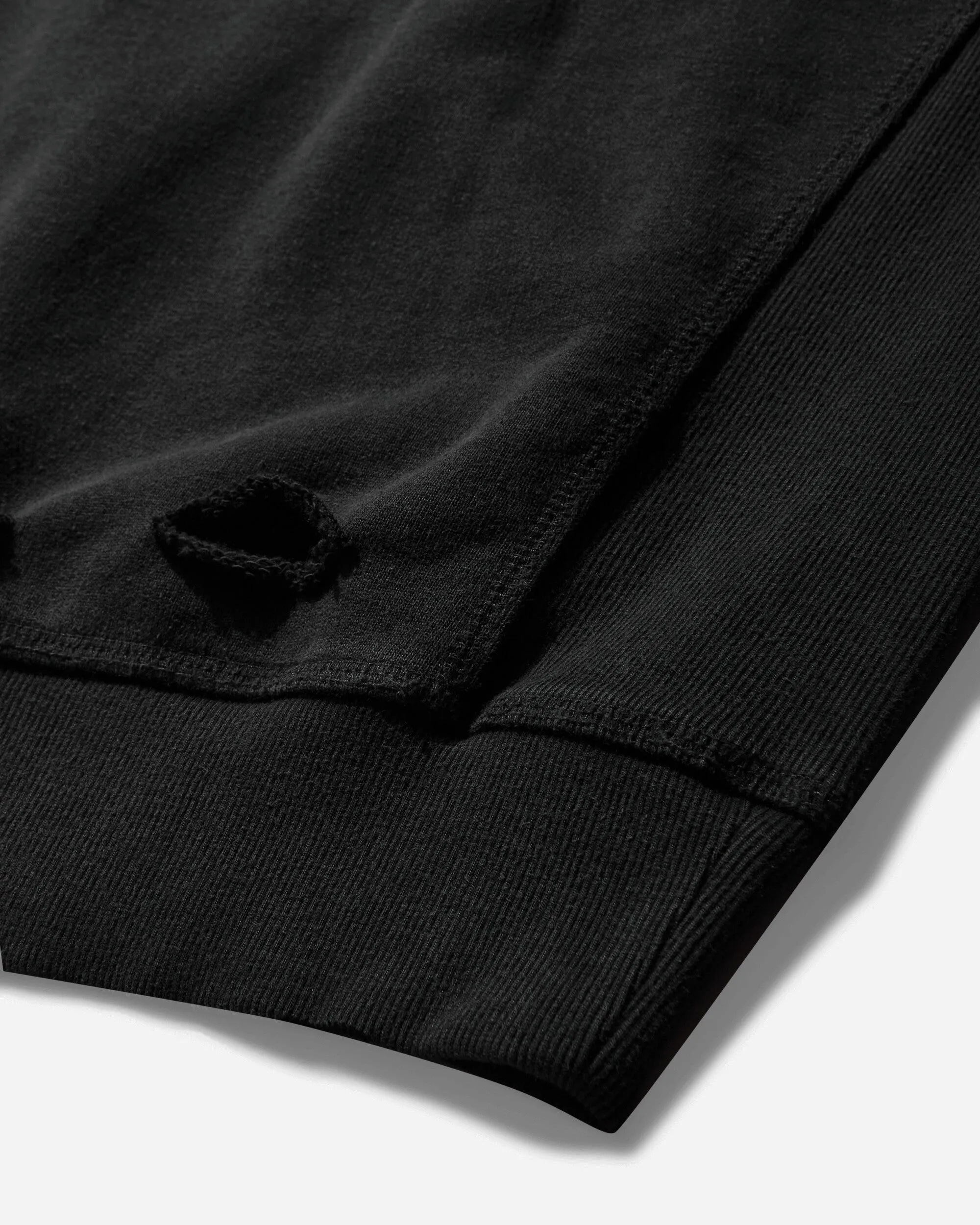 Slam Jam Destroyed Hoodie Black