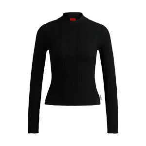 Slim-fit sweater with irregular ribbed structure