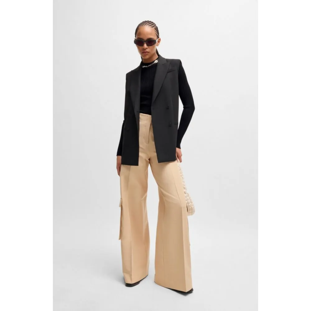 Slim-fit sweater with irregular ribbed structure