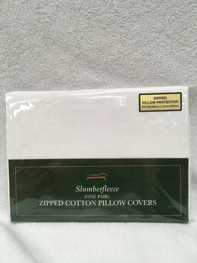 Slumberfleece Zipped Cotton Pillow Protector Pair Protectors & Toppers,mattress protector waterproof