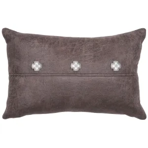 Smoke Faux Leather Accent Pillow luxury bedding, duvet cover