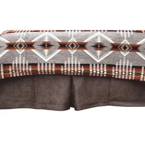 Smoke Grey Faux Leather Bed Skirt bed skirt, dust ruffle