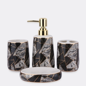 Smudge Bath Set Shower Curtain,Waterproof Curtain