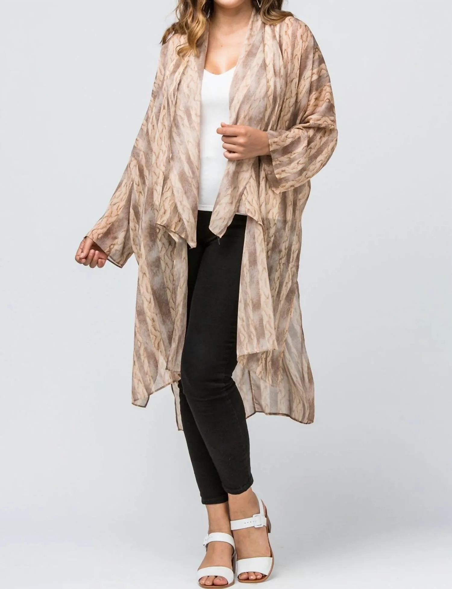 Snake Skin Kimono Duster -Plus In Snake Skin Pattern