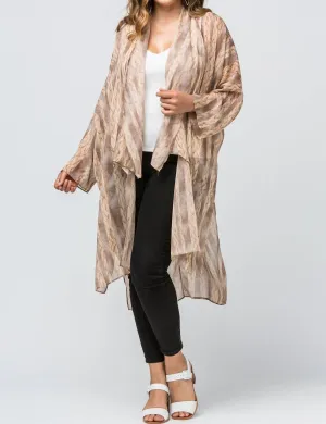 Snake Skin Kimono Duster -Plus In Snake Skin Pattern