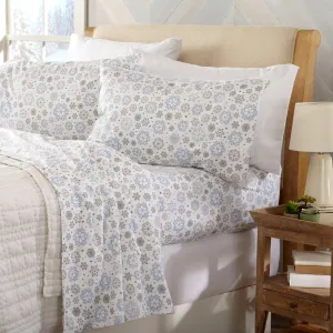 Snowflakes Cotton Flannel Sheets shower bench, bathroom seat