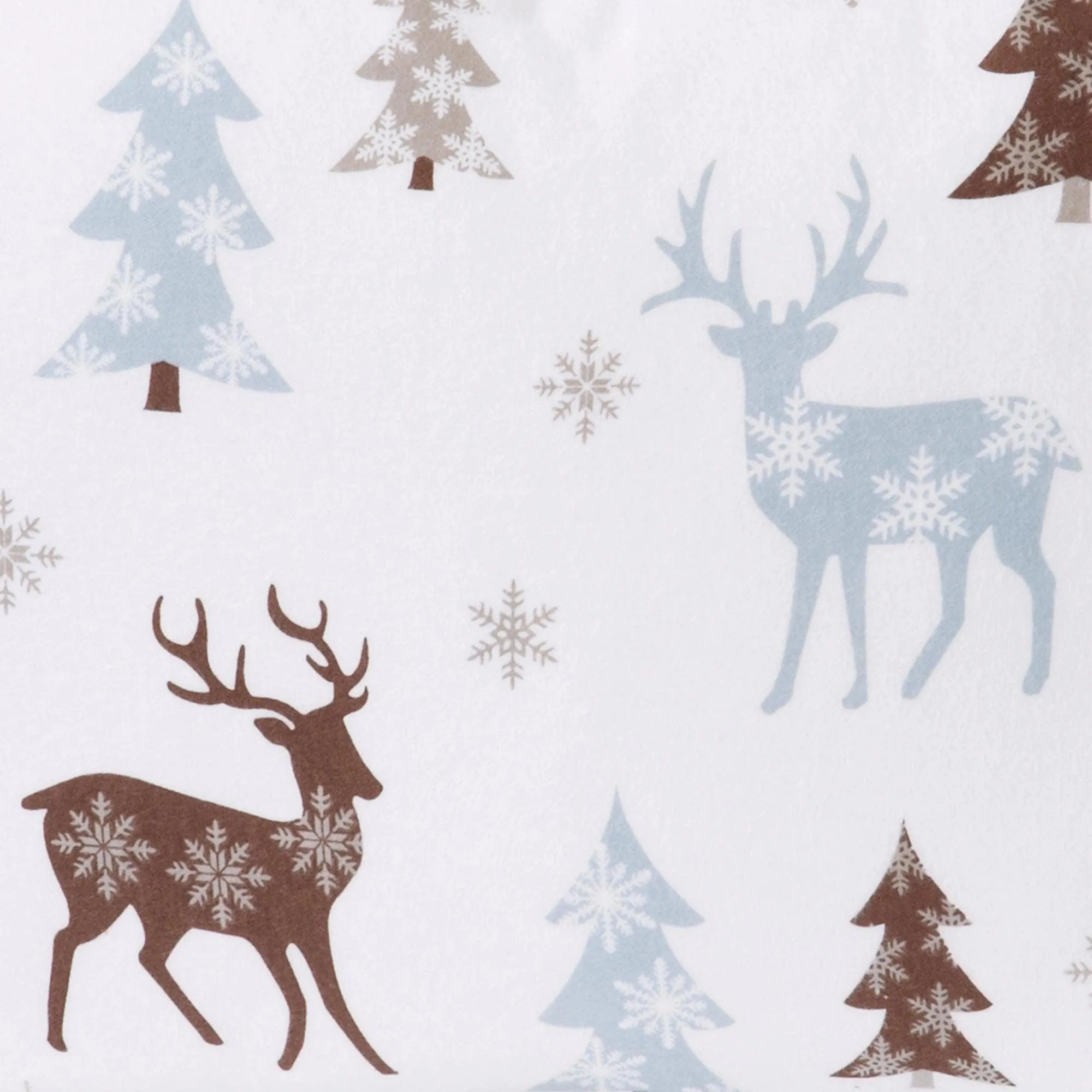 Snowy Reindeer Cotton Flannel Sheets