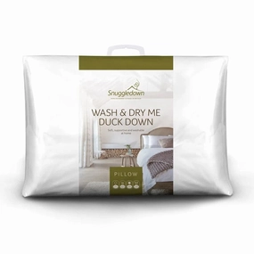 Snuggledown Wash & Dry Me Duck Down Medium Support Back Sleeper Pillow Pillows,bed sleeping pillows