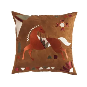 Solace Embroidered Horse Throw Pillow, 18x18 storage cart, utility cart