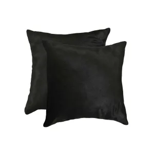Solid Black Cowhide Pillow Pair storage cart, utility cart