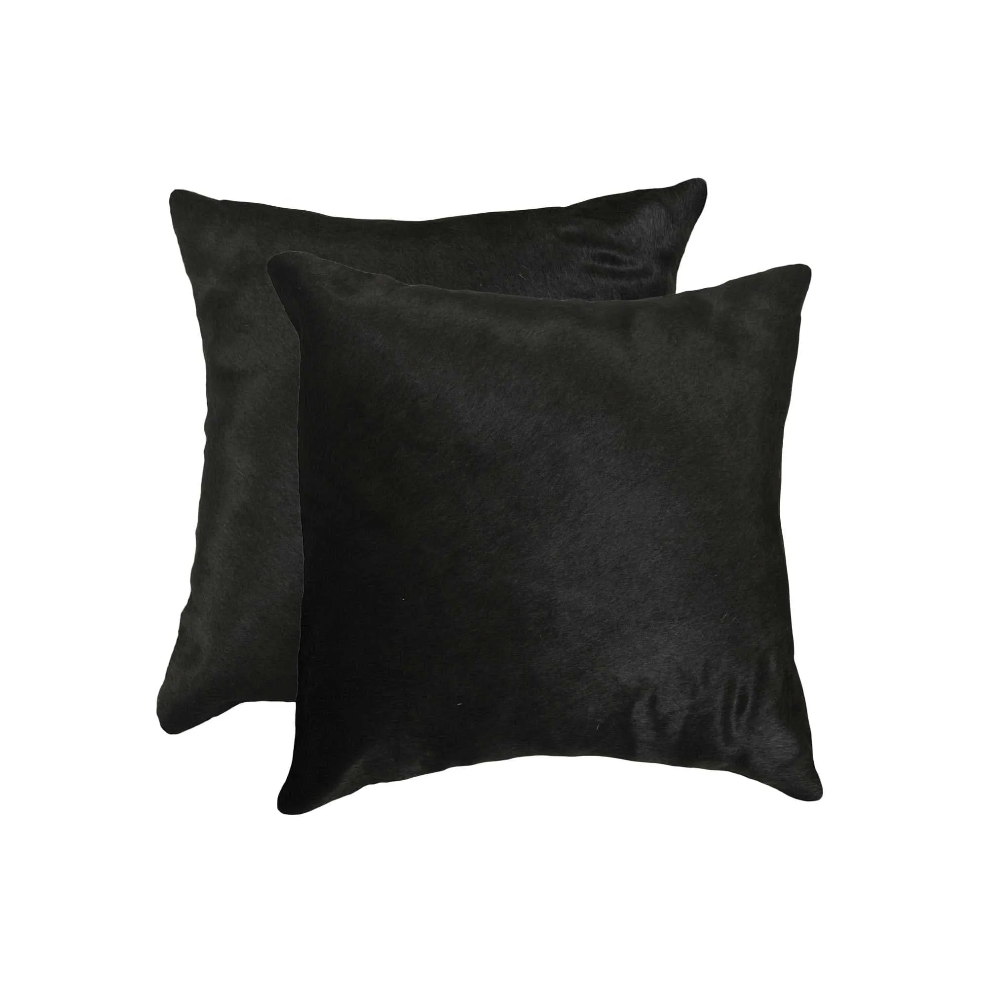 Solid Black Cowhide Pillow Pair storage cart, utility cart