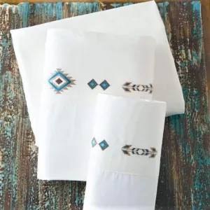 Southwest Embroidered Sheets shower bench, bathroom seat