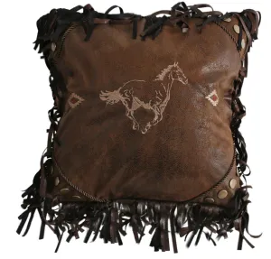 Southwestern Horses Faux Leather Pillow storage cart, utility cart