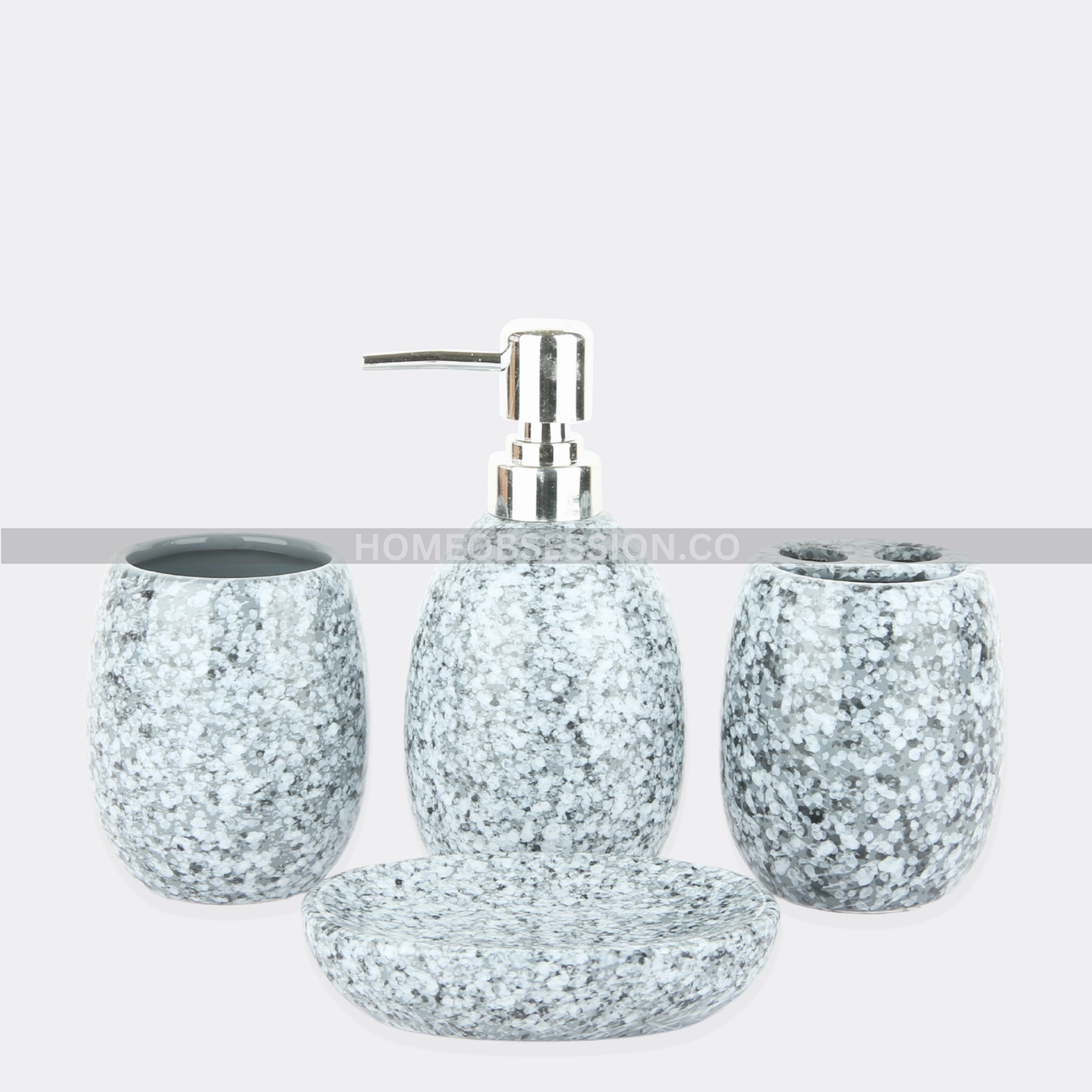 Speckled Bath Set Shower Curtain,Waterproof Curtain