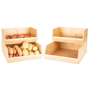 Stackable Bamboo Organiser Pantry Pack Figurines,Decorative Ornaments