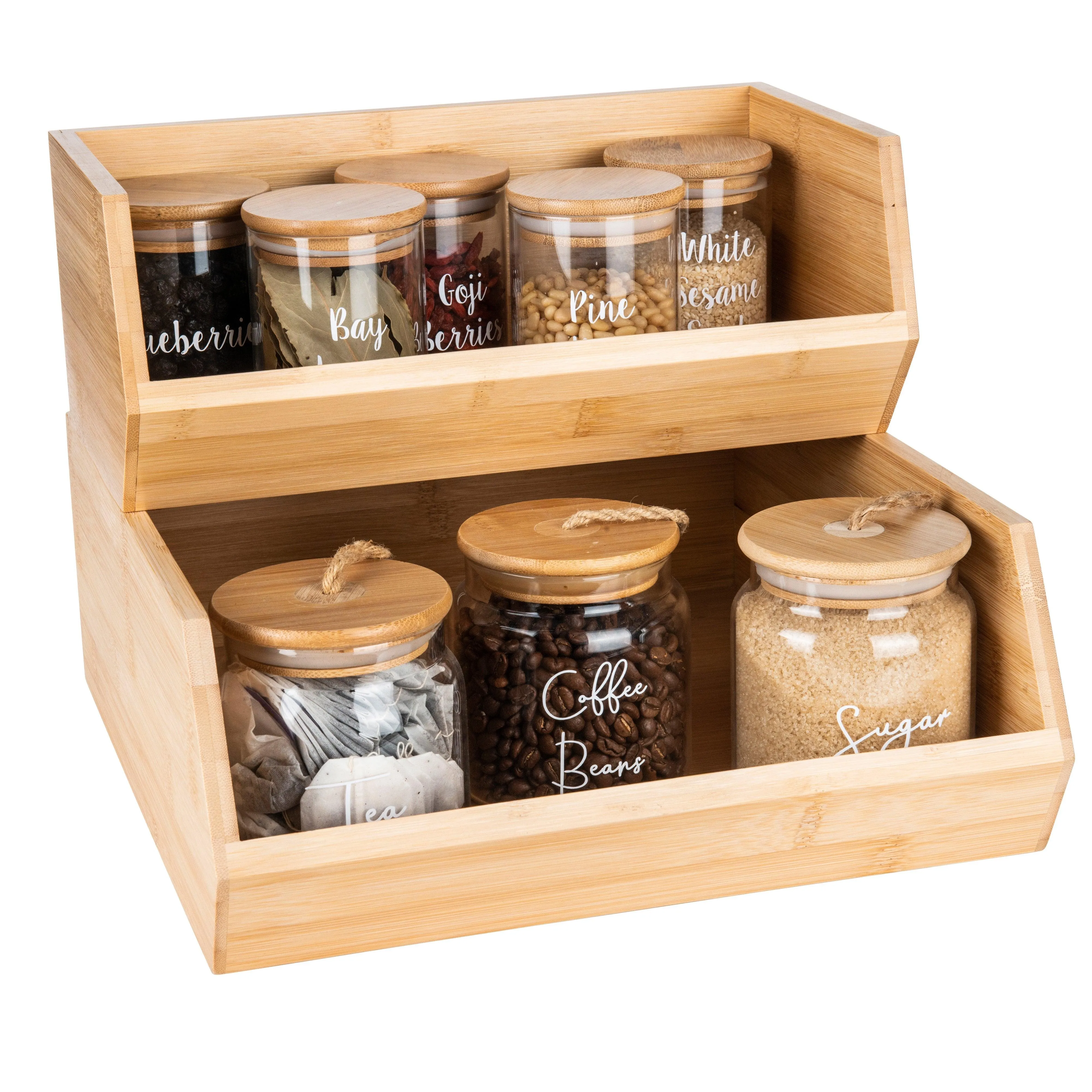 Stackable Bamboo Organiser Pantry Pack