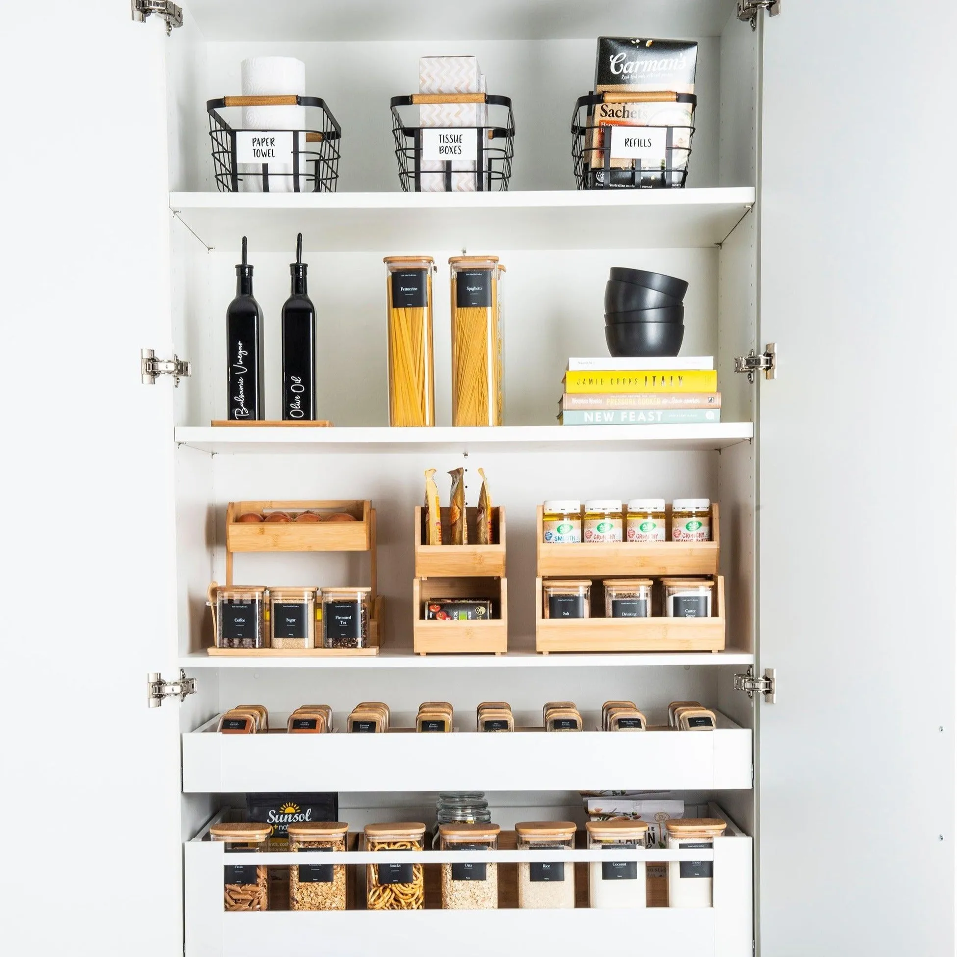 Stackable Bamboo Organiser Pantry Pack