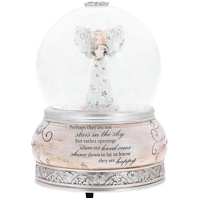 Stars in the Sky Sympathy Memorial LED Light Up 100mm Angel Musical Water Globe Decorative Mirror,Home Decor Mirror