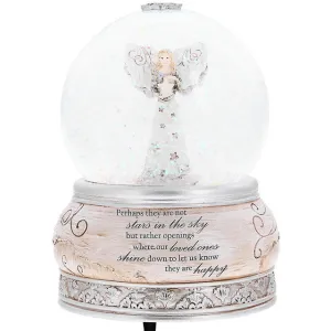 Stars in the Sky Sympathy Memorial LED Light Up 100mm Angel Musical Water Globe Decorative Mirror,Home Decor Mirror